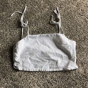 White Stripped Corp Top